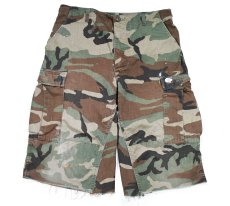 画像1: Used Us Army Non Rip Customized Combat Jorts Woodland Camo (1)