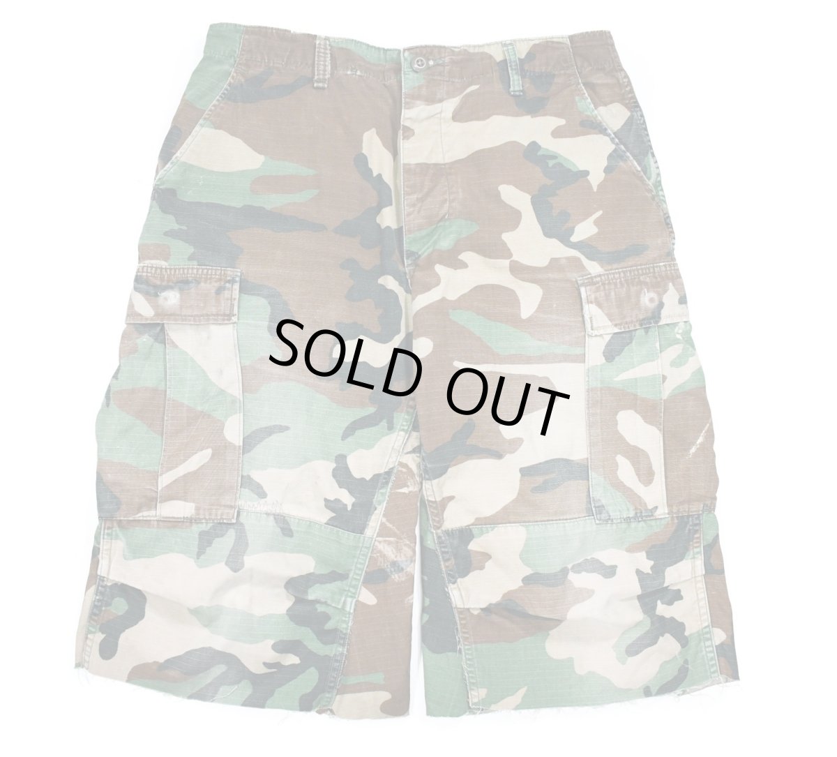 画像1: Used Us Army Rip Stop Customized Combat Jorts Woodland Camo (1)