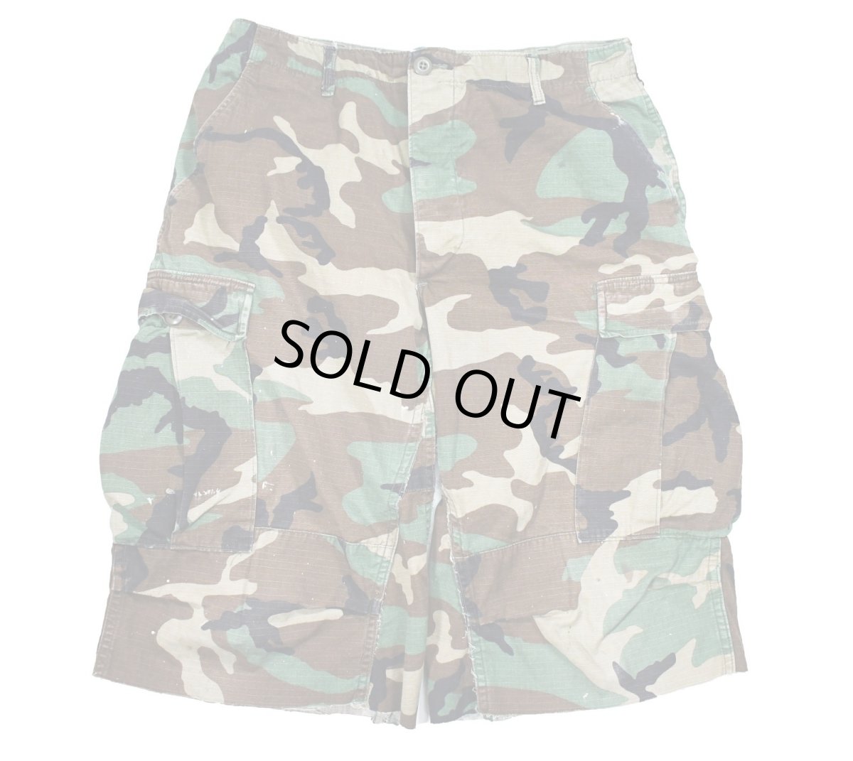 画像1: Used Us Army Rip Stop Customized Combat Jorts Woodland Camo (1)