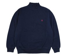 画像1: Used Polo Golf Hi Neck Knit Navy made in USA ラルフローレン (1)