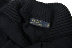 画像4: Used Polo Ralph Lauren Hi Neck Button Knit Navy ラルフローレン (4)