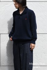 画像5: Used Polo Ralph Lauren Hi Neck Button Knit Navy ラルフローレン (5)