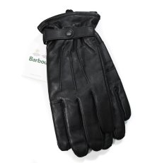 画像1: Barbour Burnished Leather Thinsulate Gloves Black バブアー (1)