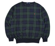 画像1: Used Polo Ralph Lauren Crew Neck Sweat Shirt Black Watch (1)