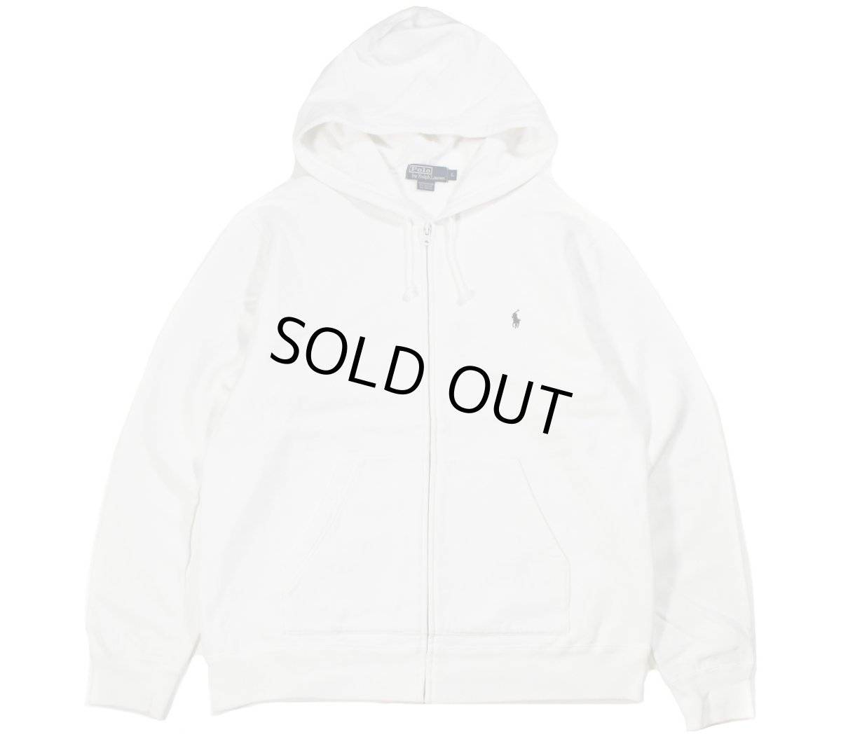 画像1: Used Polo Ralph Lauren Zip Sweat Hoodie White (1)