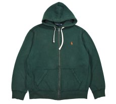 画像1: Used Polo Ralph Lauren Zip Sweat Hoodie Green (1)