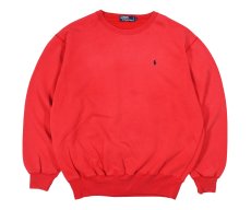 画像1: Used Polo Ralph Lauren Crew Neck Sweat Shirt Red (1)