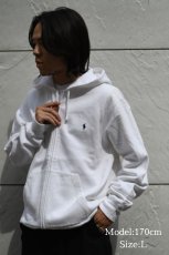 画像5: Used Polo Ralph Lauren Zip Sweat Hoodie White (5)