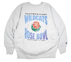 画像1: 90s Used Champion Reverse Weave Sweat Shirt "Northwestern Wildcats" made in USA  (1)