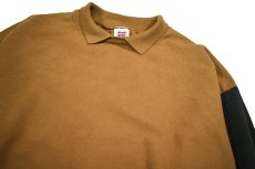 画像2: Deadstock K-Swiss Sweat Polo Khaki/Dark Green made in USA (2)