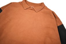 画像2: Deadstock K-Swiss Sweat Polo Brown/Black made in USA (2)