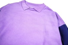 画像2: Deadstock K-Swiss Sweat Polo Purple/Navy made in USA (2)