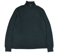 画像1: Used Polo Ralph Lauren Quarter Zip Knit Sweater Dark Green ラルフローレン (1)