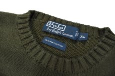 画像4: Used Polo Ralph Lauren Cotton Knit Sweater Olive ラルフローレン (4)