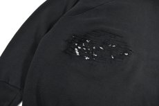 画像4: Used Fruit of the Loom Raglan Sleeve Damaged Blank Sweat Shirt Black (4)