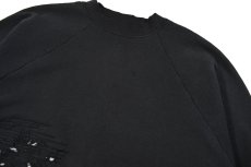 画像2: Used Fruit of the Loom Raglan Sleeve Damaged Blank Sweat Shirt Black (2)