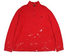 画像1: Used Polo Ralph Lauren Painted Quarter Zip Cotton Knit Sweater Red ラルフローレン (1)