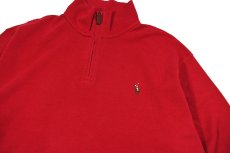 画像2: Used Polo Ralph Lauren Quarter Zip Knit Sweater Red ラルフローレン (2)