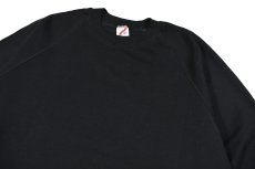 画像2: Deadstock Jerzees Raglan Sleeve Blank Sweat Shirt Black made in USA (2)