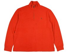 画像1: Deadstock Polo Ralph Lauren Quarter Zip Knit Sweater Orange ラルフローレン (1)