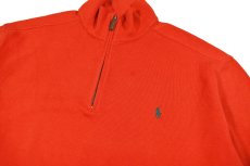 画像2: Deadstock Polo Ralph Lauren Quarter Zip Knit Sweater Orange ラルフローレン (2)