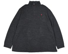 画像1: Used Polo Ralph Lauren Quarter Zip Knit Sweater Charcoal ラルフローレン (1)