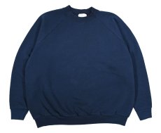 画像1: Used Fruit of the Loom Raglan Sleeve Blank Sweat Shirt Navy (1)