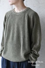 画像5: A.R.P.  Washed Cotton Mineral Breach Oversized Sweater Military Olive (5)