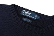 画像4: Used Polo Ralph Lauren Cotton Knit Sweater Navy ラルフローレン (4)