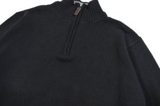 画像2: Used Eddie Bauer Cotton Quarter Zip Knit Sweater Black (2)