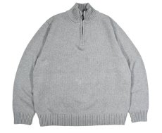 画像1: Used L.L.Bean Cotton Quarter Zip Knit Sweater Grey (1)