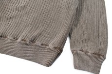 画像3: Used Cabela's Cotton Henley Neck Knit Sweater Olive (3)