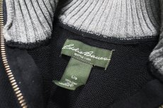 画像4: Used Eddie Bauer Cotton Quarter Zip Knit Sweater Black (4)