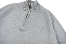 画像2: Used L.L.Bean Cotton Quarter Zip Knit Sweater Grey (2)