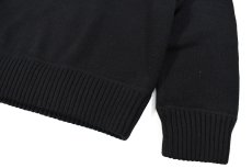 画像3: Used Eddie Bauer Cotton Quarter Zip Knit Sweater Black (3)