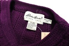 画像4: Deadstock Eddie Bauer Cotton Knit Sweater Purple (4)