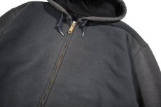 画像2: Used Carhartt Zip Sweat Hoodie Fade Black (2)