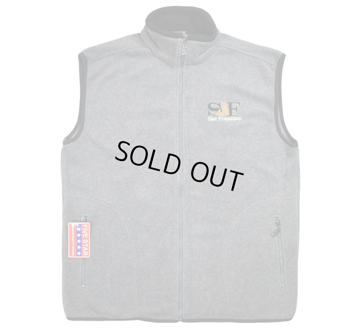 画像1: San Francisco Souvenir Fleece Vest Grey (1)