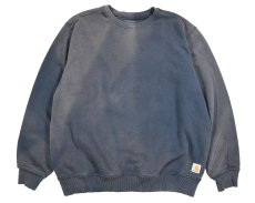 画像1: Used Carhartt Crew Neck Sweat Shirt Fade Navy (1)