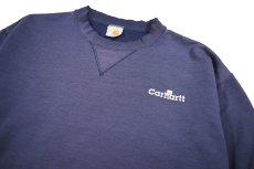 画像2: Used Carhartt Crew Neck Sweat Shirt Fade Navy made in USA (2)