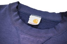 画像4: Used Carhartt Crew Neck Sweat Shirt Fade Navy made in USA (4)