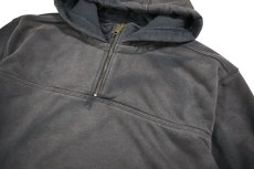 画像2: Used Carhartt Quarter Zip Sweat Hoodie Fade Black (2)