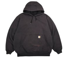 画像1: Used Carhartt Pullover Sweat Hoodie Fade Black (1)