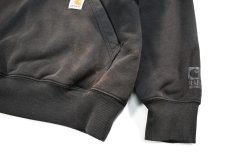 画像3: Used Carhartt Quarter Zip Sweat Hoodie Fade Black (3)