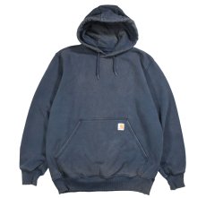 画像1: Used Carhartt Pullover Sweat Hoodie Fade Navy (1)