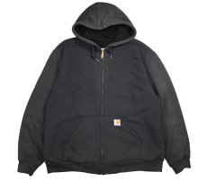 画像1: Used Carhartt Zip Sweat Hoodie Fade Black (1)