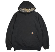 画像1: Used Carhartt Pullover Sweat Hoodie Fade Black (1)