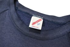 画像4: Used Jerzees Raglan Sleeve Blank Sweat Shirt Fade Navy made in USA (4)