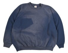 画像1: Used Fruit of the Loom Raglan Sleeve Blank Sweat Shirt Fade Navy (1)