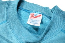 画像4: Used Hanes Raglan Sleeve Blank Sweat Shirt Fade Turquoise made in USA (4)